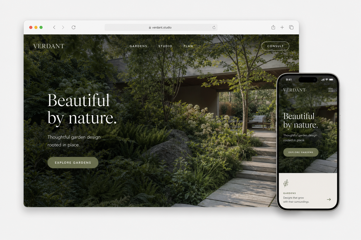 Example Landscaper website built by Sitebloom